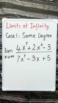 Limits at Infinity: Same Degree Rational Functions