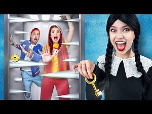 We Trapped in WEDNESDAY ESCAPE ROOM!