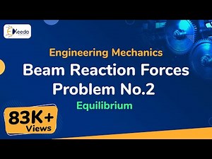 Beam Reaction Forces Problem No.2 - Equilibrium - Engineering Mechanics