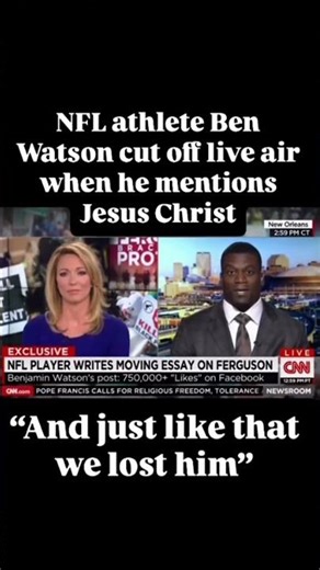 CNN cuts Ben Watson off the air after he mentions Jesus Christ #christianshorts #jesus #nfl