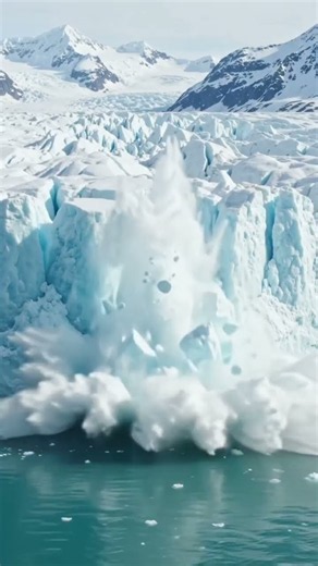 Massive Glacier Calving During a Violent Storm | Extreme Rainfall & Nature’s Raw Power | 4K