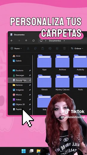 Cómo cambiar el icono de las carpetas en Windows. 📂 Etiquetame si le haces un tuto a la app. ✨ #pc #carpetas #software #apps #personalizacion #aplicaciones #review #iconos #windows #windows11 #tutorial #escritorio #girls