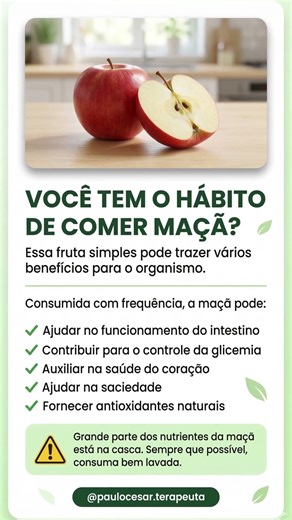 Você tem o hábito de comer maçã?