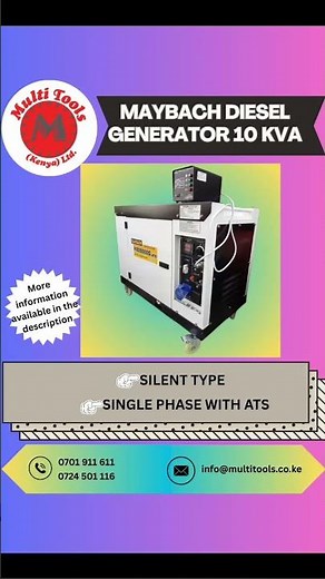 MAYBACH DIESEL GENERATOR 10 KVA. SINGLE PHASE WITH ATS