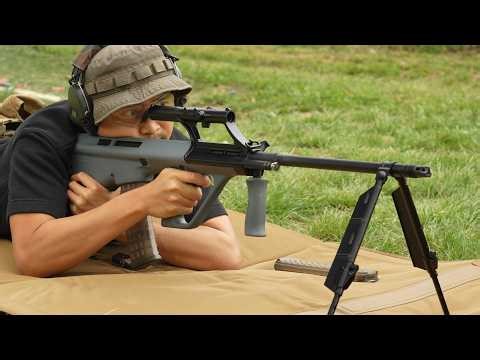 Steyr AUG A2 w/ FRT SSAUGv2 (Preban LMG barrel) | Shooting & Talking