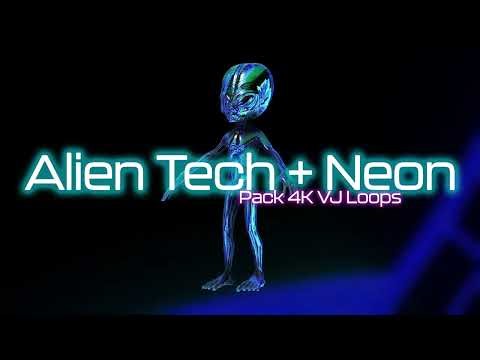 Alien Tech + Neon 👽 VJ Loops Pack 4K Launch 🚀