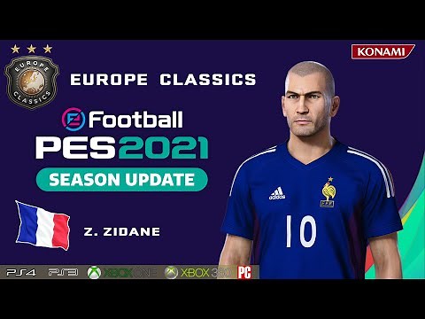 Z. ZIDANE face+stats (Europe Classics) How to create in PES 2021