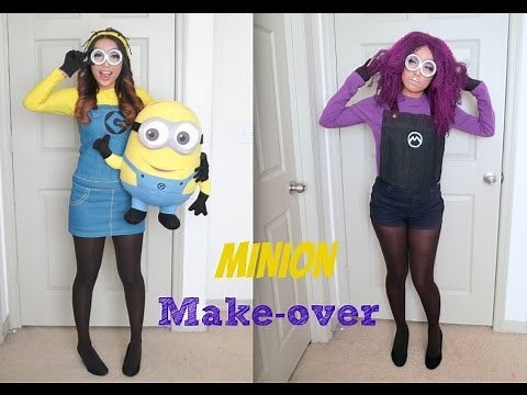 Yellow and Purple Minion Halloween Make-up Tutorial