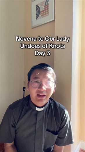 Novena to Mary, Undoer of Knots - Day 3 1. Make the Sign of the Cross. 2. Say the Act of Contrition. Ask pardon for your sins and make a firm promise not to commit them again. Oh my God I am heartily sorry for having offended you. I detest all my sins because I dread the loss of Heaven and the pains of Hell. But most of all, because I offended you, oh my God, who are all good and deserving of all my love. I firmly resolve, with the help of your grace, to confess my sins, to do penance, and to am