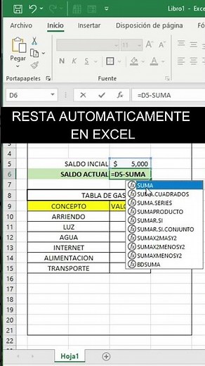 How to Subtract Automatically in Excel