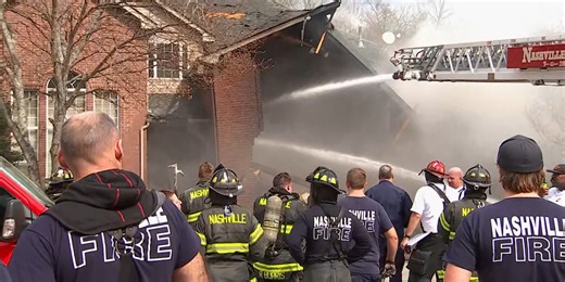 Nashville firefighter injured after roof collapses at burning home in Antioch