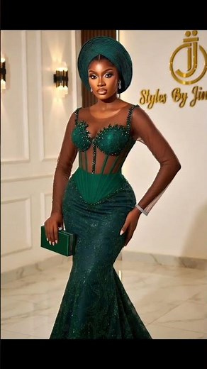 3 Green Aso Ebi Styles Every Wedding Guest Will Love| Green Aso Ebi Styles