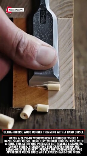 Ultra-Precise Wood Corner Trimming with a Hand Chisel #woodworking #satisfying #carpentry