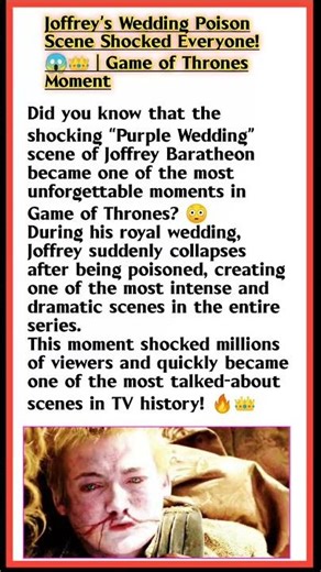 Joffrey’s Wedding Poison Scene Shocked Everyone! 😱👑 | Game of Thrones Moment