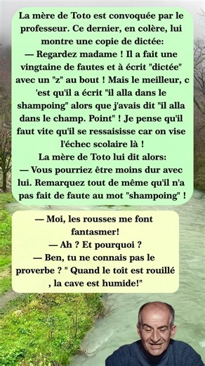 Dictée shampoing z champ 🧴📝 #blagues #drôle #rire
