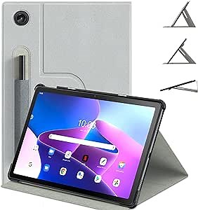E NET-CASE Case for Lenovo Tab M10 Plus (3rd Gen) 10.6" 2022, Vertical Standing Cover with Auto Wake/Sleep Feature for Lenovo Tab M10 Plus Gen 3 10.6" Tablet (Gray)