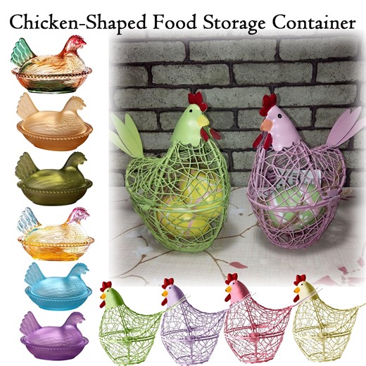 Vintage Glass Chicken Candy Tray with Lid, Hen on Nest Crystal Candy Dish and Cookie Jar for Snacks and Desserts, Rural Farmhouse Tabletop Candy Bowl Holder for Home Kitchen Counter, HAODEJW