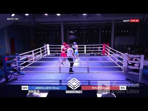 04-10-2025(75kg) RED KHLIFI IDRISS BEL VS BLUE ABDULAEV ELNUR GEO - BLUE WP RSC R2.- Boxing U19