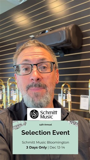 Our annual Selection Event is coming up soon, with our best selection, special pricing on select instruments, rebates, and the opportunity to schedule one-on-one time with one of our experts! More information and scheduling is available at www.schmittmusic.com #SelectionEvent2025 #tromboneheaven | Schmitt Music Trombone Shop