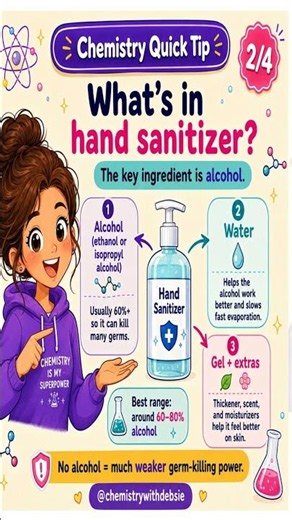 Why does hand sanitizer kill germs? The answer is chemistry.