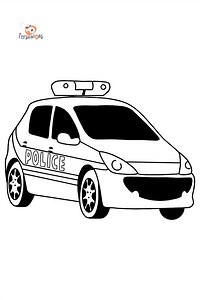 Police Car in France coloring page - Online or Printable for Free!