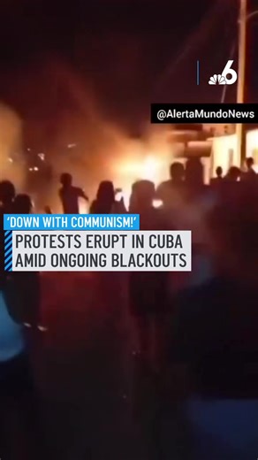 ‘Down with communism!’ ⁠ ⁠ Ongoing power outages have triggered protests in Cuba. ⁠ ⁠ Videos shared on social media show Cubans on the streets banging pots and pans screaming ‘down with communism’ in the darkness to demonstrate their frustration with the current situation. ⁠ ⁠ #cuba #protest #outage #communism “¡Abajo del comunismo!” ⁠ Los cortes de energía en curso han provocado protestas en Cuba. ⁠ Los vídeos compartidos en las redes sociales muestran a los cubanos en las calles golpeando olla