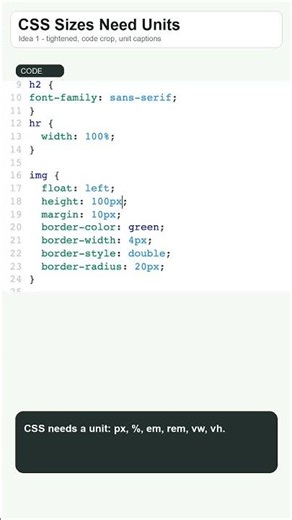 CSS Sizes Need Units #Shorts