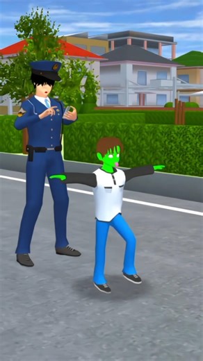 Police vs Alien in Sakura 🧞‍♀️ #shorts #youtubeshorts #sakuraschoolsimulator