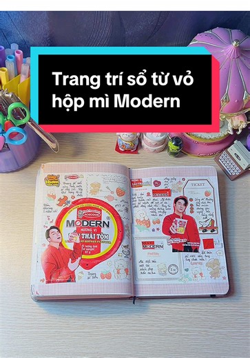 Trang trí sổ sáng tạo từ vỏ hộp mì Modern