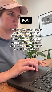 Over 60 BRAND NEW remote jobs just went LIVE LAST NIGHT!! Comment “DROP” to join! ! I highlighted SO MANY INCREDIBLE 6 fig AI remote nurse jobs, health tech remote jobs, biotech, and more!!! SO GOOD! And JUST FYI - when you look for the RIGHT remote jobs, you won’t take a pay-cut. Do you feel like you’re struggling to pursue a nurse job because you don’t have time and don’t know where to look? I got you’ How about some Health Tech & Biotech Companies Hiring Nurses Remotely - including traditiona