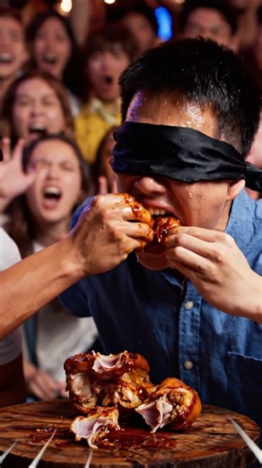 China Festival Spicy Chicken Challenge Part 2 🔥 Blindfold + Crowd Rules 😱#shorts #viral #shortsfeed