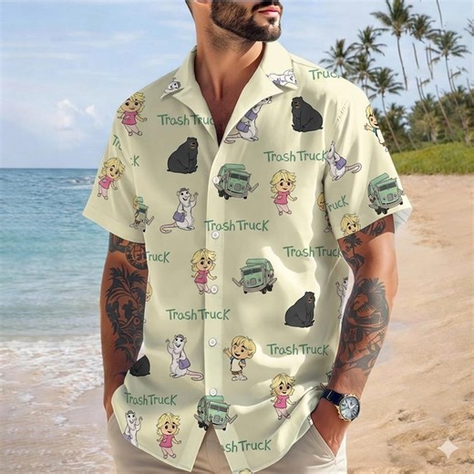 Trash Truck Hawaiian Shirt, Hank Trash Truck Birthday Boy, Birthday Girl Shirt, Trash Truck Family Birthday Party Matching - Etsy