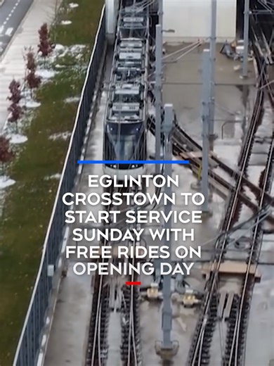 After more than a decade since construction began, the Eglinton Crosstown LRT is officially opening on Sunday, with the first day of service free to riders. During the TTC Board meeting on Tuesday, CEO Mandeep Lali confirmed a phased opening of the Crosstown on Feb. 8, which will be called Line 5. #news #toronto #canada #TTC