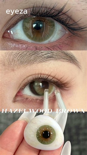 Dreaming of true hazel eyes? 🌰✨Meet the new Hazelwood Brown 🤎 #lenses #eyeza #eyezalens #contacts