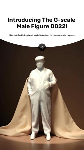 Discover the G-Scale Male Figure D022—75mm of realism for your model railroad! 🚂✨ Perfect for LGB and Bachmann layouts! . . https://narrowmindedrailworks.com/products/g-scale-male-figure-3d-scan-of-a-real-person-d022-also-gn15 #ModelTrainHobby #NRM | Narrow Minded Railworks