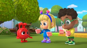 Mila makes Morphle a cake for their Matchiversary, but Orphle runs away with it. Mila reassures Morphle they'll get the cake back, but as she, Jordie and Morphle chase Orphle, the cake gets cut into four pieces. Orphle apologizes and Mila shows them how four cake pieces are exactly what they need. #morphle #mila #milaandmorphle #morphleandmila #magicpets #magic #cartoons #funny #fun | My Magic Pet Morphle