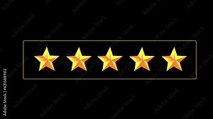 Customer review Five Star Rating on Transparent Background. Animation channel. Just Drag and Drop. Product Quality, Feedback, Customer review. Customer review, Usability Evaluation, satisfaction.