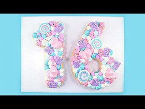 16th Birthday Number Cookie Cake | Buttercream