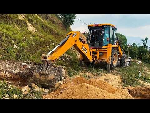 JCB 3DX Backhoe Loader Building Road and Digging Trench | Excavator Planet