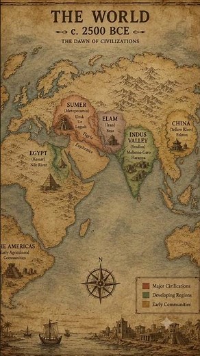 5,000 years ago, the world's first great civilizations were beginning to rise. 🌍🏛️