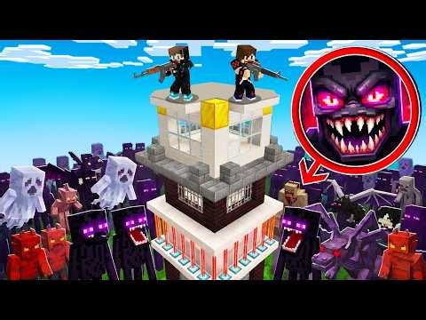ماين كرافت : حماية برج الوحوش المرعبين ولكن النهاية كارثية !!؟ 🔥😱