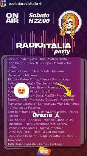 Sabato 20 Giugno “Summer funk a la playa” su Radioitalia con Paoletta 🔥👏🏻🫶🏻 #remakeit #remix