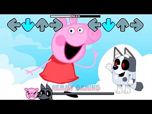 FNF Peppa ALL PHASES vs Bluey.Exe, Bingo Pibby & Muffin Spooky Sings Piggy Girl | Bluey FNF Mods