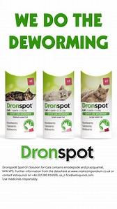 Say goodbye to tablets, worm your cat without the fuss with Dronspot Spot-On - No stress, no drama – an easy spot-on application that kills every type of intestinal worm commonly found in UK cats.​ So while you focus on cuddles, playtime and all the joys of pet parenthood, we’ll handle the de-worming. | Drontal UK