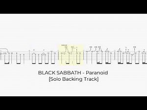 BLACK SABBATH - Paranoid [Solo Backing Track with tabs]