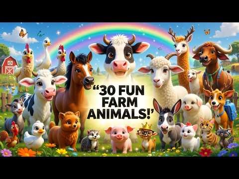 30 Fun Farm Animals Names | Learn Farm Animals with Fun & Easy Learning for Kids 🐄🐑🐓🐖