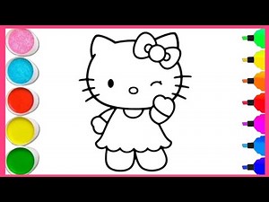 How to Draw and Color Hello Kitty | Kids Drawing & Coloring Tutorial