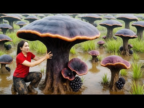 Harvesting Giant +1000 Year Old Hybrid Ganoderma Lucidum Reishi Mushrooms | Sold Out at Market