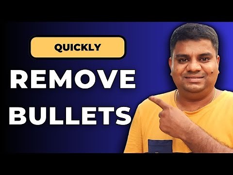 How To Remove Bullet Points In Word