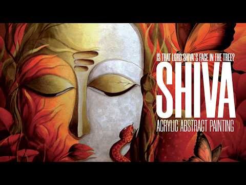 IS THAT LORD SHIVA’S FACE IN THE TREE? SHIVA I ACRYLIC ABSTRACT PAINTING #shivratri #shiva #art